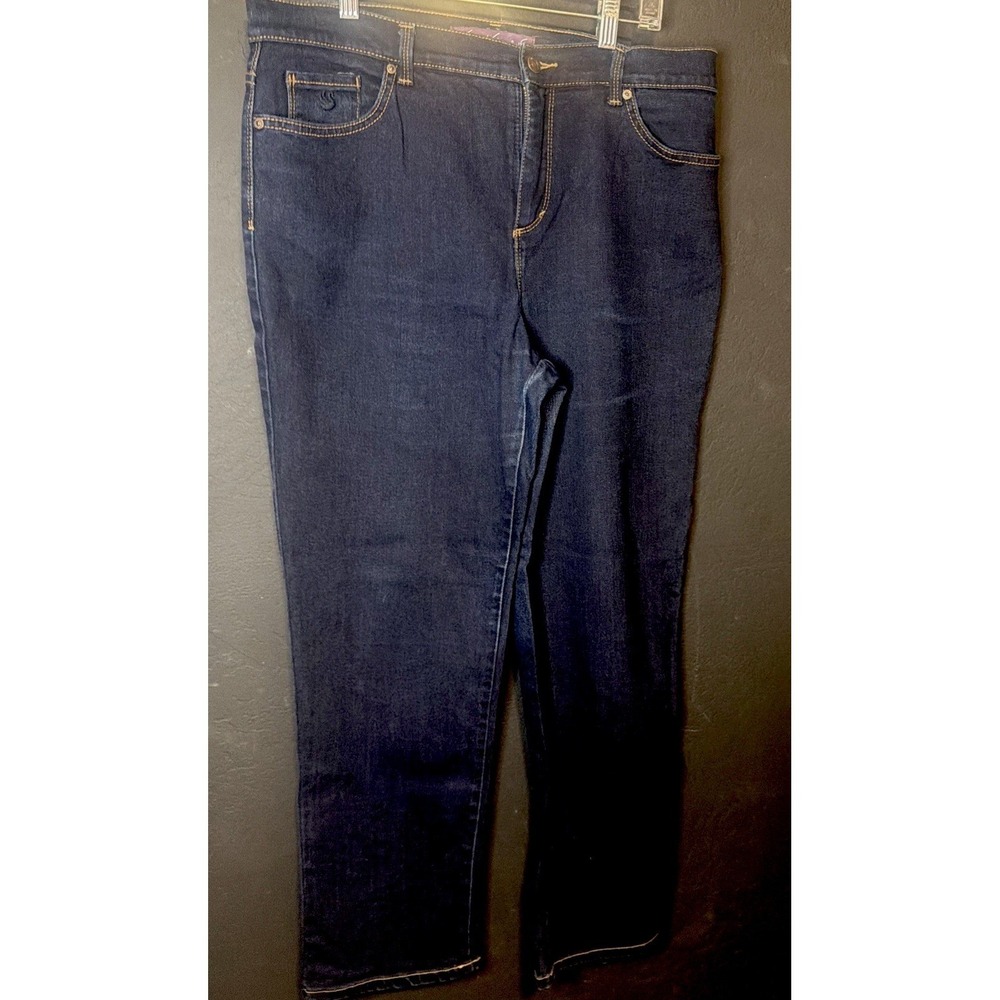Gloria Vanderbilt Amanda Straight Leg Women's size 12 Dark Wash Blue Denim Jeans